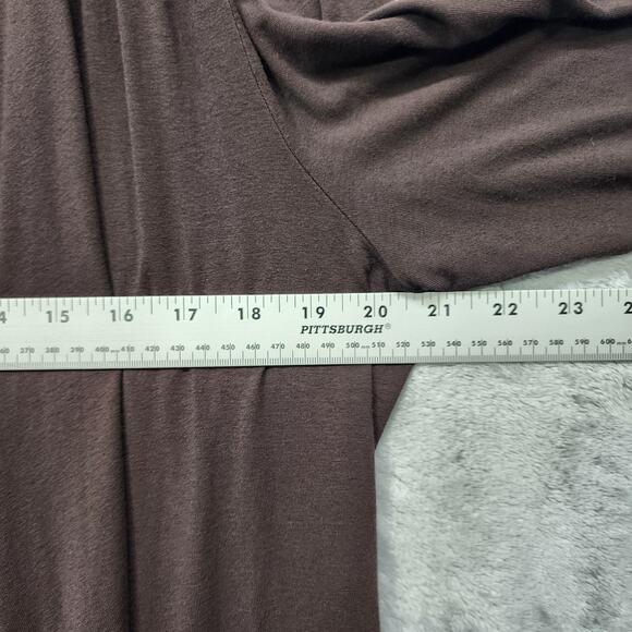 J.Jill Sweater Womens L PETITE Brown Stretch Long Sleeve Drape Front Cardigan - Picture 7 of 9